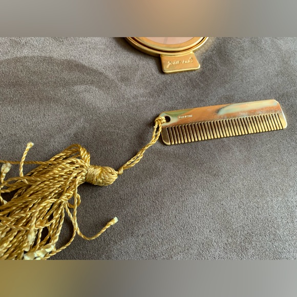 Judith Leiber Gold Compact Mirror and Comb Set EUC - Picture 5 of 8
